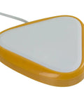 Big Candy Corn 2 Proximity Sensor Switch - No Touch Assistive Technology For Accessibility And Adaptive Communication, Featuring A Large Activation Surface For Easy Use By Fine Motor, Low Vision, And Sensory Needs. Yellow triangular proximity switch with white top and cable