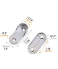 20 Pack Oval Closet Rod Brackets And Socket Ends With 40 Screws Included Zinc Alloy Rust Resistant Flanges For 18x35mm Aluminum Oval Rods Durable MoistureProof Mounting Hardware For Home Closet Organization Easy Install. Zinc alloy oval closet rod bracket, 50mm x 32mm, with screw holes