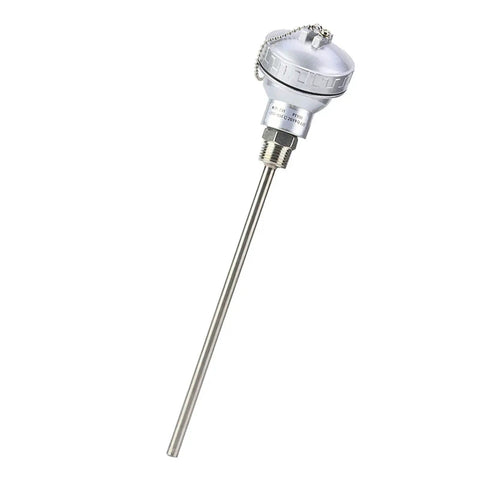 One Half Inch NPT Thread Thermocouple Terminal Head PT100 Stainless Steel Temperature Sensor Probe 200mm Length