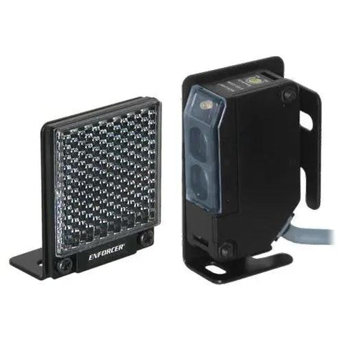 Enforcer Indoor Outdoor Wall Mounted Photoelectric Beam Sensor with 35 Foot Range, includes reflector and sensor, weatherproof design