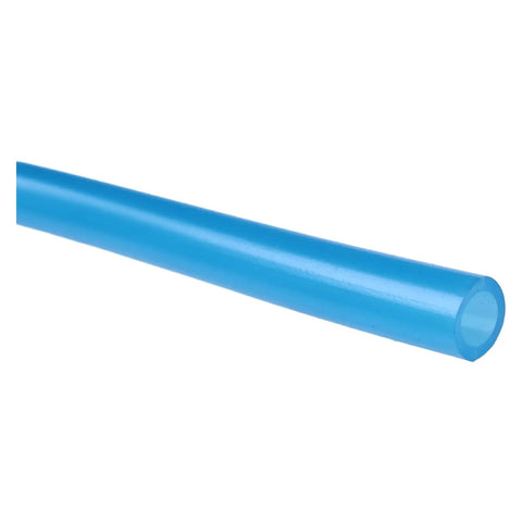 Close-up of blue fuel line hose from Blue Fuel Line Kit With Clamps, 7 Foot Total Length, Inner Diameter One Quarter Inch, Outer Diameter Three Eighths Inch