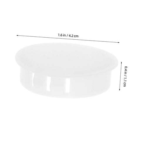 Round Plastic Hole Plugs 10 Pack For Furniture Quick Fix Cabinets Doors Walls Decorative Screw Covers Hide Holes Easy Install Durable Circle Hole Caps No Tools Needed, white plastic plug with measurements