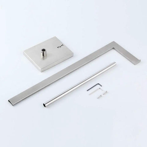 Components of Free Standing Toilet Paper Holder With Reserve, SUS 304 Stainless Steel Floor Stand Tissue Roll Holder, Brushed Finish