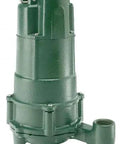 Heavy Duty Cast Iron Submersible Waste Grinder Pump Featuring Tri Slice Cutting Blades And Non Clogging Vortex Design Half Horsepower 230 Volt Vertical Discharge rugged design with vertical discharge outlet.
