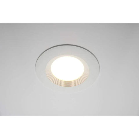 Ceiling view of Six Inch LED Retrofit Downlight 650 Lumen Dimmable Soft White 2700K 55W Equivalent Easy Install Clips High CRI