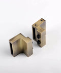 Brass Sliding Barn Door Hardware Kit In Brushed Gold Finish heavy duty brackets for 200 lb capacity track system