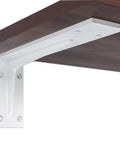 Heavy Duty L Bracket Shelf Support Wall Mount Storage White Metal Corner Brace Kit With Screws And Wall Plugs 2 Pack Rust Resistant Hardware, close-up view