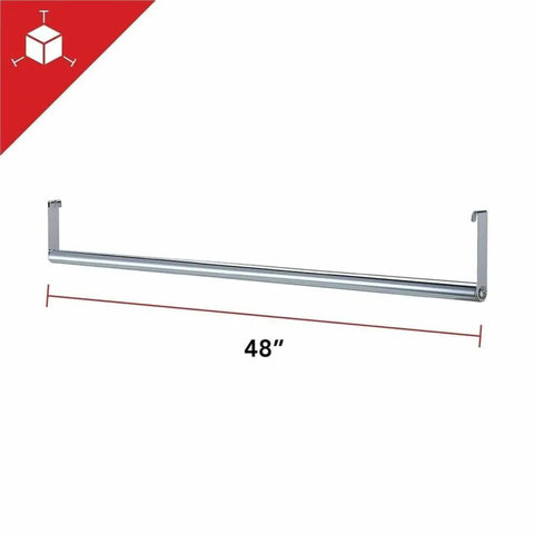 Heavy Duty Chrome Wire Shelving Garment Hanger Bar Hella Secure Mount Fits 48 Inch Wide Racks For Smooth Clothes Organization And Ultimate Office Setup Solutions