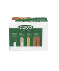 Box of assorted adhesive bandages with four sided seal for everyday wound care in a 200 count variety pack