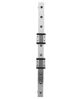 Miniature Linear Guide Rail 24mm Wide With Two Slide Blocks for CNC and lab equipment, vertical view, smooth motion control