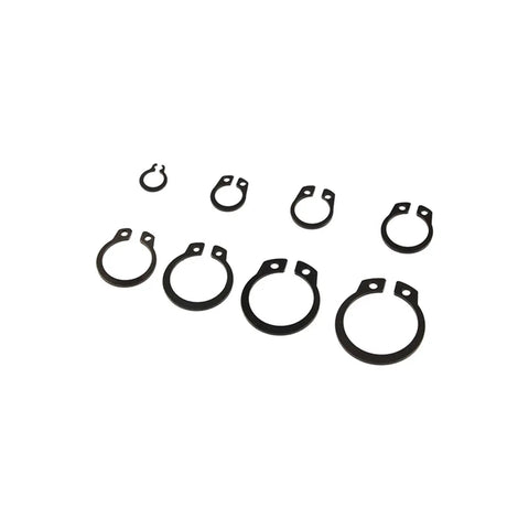 500 Piece M5 To M20 External Circlip Retaining Ring Kit Set In Stainless Steel 65Mn Black Finish Assorted Sizes