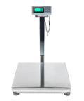 High Capacity Industrial Bench Shipping Scale With 300 Lb Capacity And Legit 0.05 Lb Accuracy features a stainless steel platform.