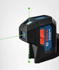 Side view of Green Beam Self Leveling Alignment Laser Pro Grade With Plumb And Level Point Projection Built In Multipurpose Mount Visimax Technology For Extended Battery Life Includes 2 AA Batteries And Hard Carrying Case