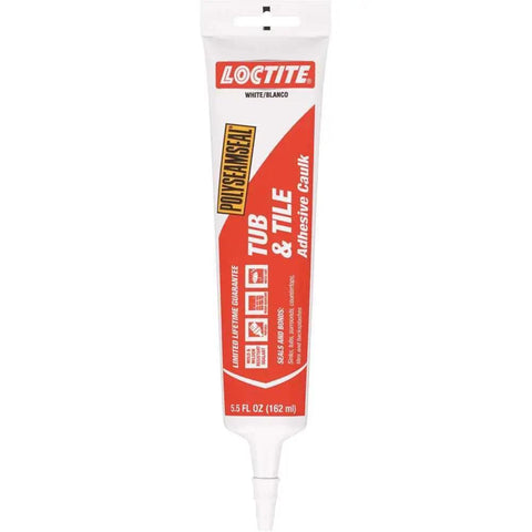 Front view of Tub And Tile Adhesive Caulk For Bathrooms And Kitchens, 5.5 Ounce Cartridge by Loctite.