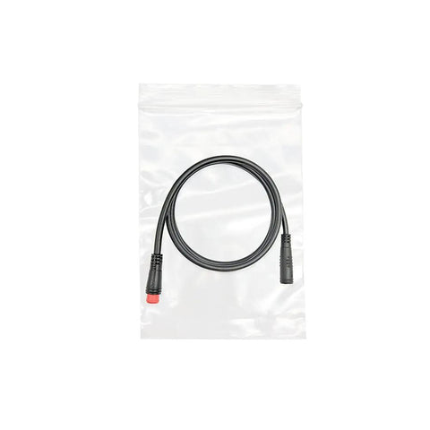Ebike Extension Cable 2Pin 3Pin 4Pin 5Pin 6Pin Waterproof Male To Female Connector Set in bag, shown in black color, 800mm length.