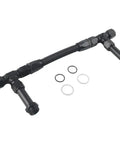 Dual Inlet Fuel Line Kit Featuring 8AN Male Flare To 7 8 Inch Braided Carburetor Hose For Hot Rods Muscle Cars And Street Machines With Proven Durability, black dual inlet fuel line with O-rings