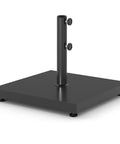 Outdoor Umbrella Base 42Lbs With Stainless Steel Tube, Heavy Duty Cement-Filled Square Metal Stand With Corrosion-Resistant Black Powder Coat