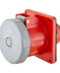 100 Amp 480 Volt AC Three Phase Pin And Sleeve Receptacle With IEC Grounding and Heavy Duty Nylon Housing Crafted Tough side view.