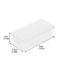 Dimensions of white plastic square chair leg end cap from White Plastic Square Chair Leg End Caps Set, 20 Pieces