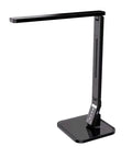 Eye Care LED Desk Lamp With 27 Recessed LEDs, 5 Brightness Levels, 4 Lighting Modes, USB Charging Port, 14W Power, Touch Control Dimmer, 1 Hour Auto Timer, Black Finish For Home Office And Study in sleek black design