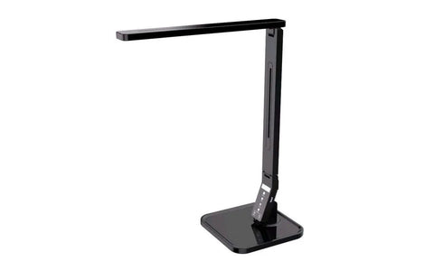 Eye Care LED Desk Lamp With 27 Recessed LEDs, 5 Brightness Levels, 4 Lighting Modes, USB Charging Port, 14W Power, Touch Control Dimmer, 1 Hour Auto Timer, Black Finish For Home Office And Study in sleek black design