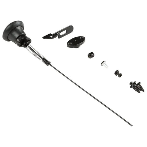 Spring Loaded Gate Latch Cable Pull for Outdoor Fence Gates with WeatherGuard Rust Resistant Finish Black Fits 2.5 to 4 Inch Gate Posts