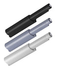 3 Piece Heavy Duty Magnetic Cabinet Latches With Smooth Push Open Damper Buffer Quiet Close Touch To Open Hardware in black, gray, and white.