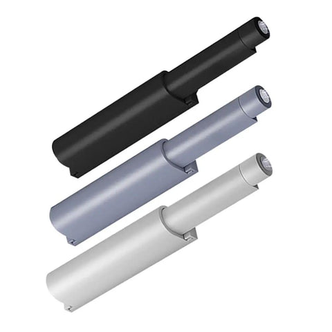 3 Piece Heavy Duty Magnetic Cabinet Latches With Smooth Push Open Damper Buffer Quiet Close Touch To Open Hardware in black, gray, and white.