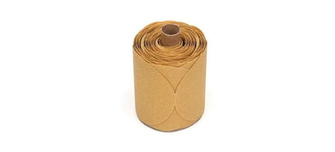 Stikit Gold Disc Roll P320 8 Inch Aluminum Oxide Sanding Discs With Adhesive Backing No Liner Tear Off Easy Change Anti Loading Coating 125 Discs