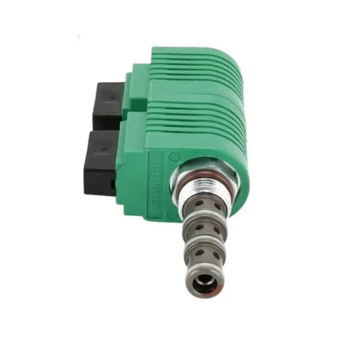 Heavy Duty Replacement Solenoid Valve For Genie Z45 And Z34 Boom Lifts shown from the front with green casing and hydraulic port.