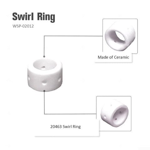 Beefy Pro Grade Plasma Cutting Consumables Set 50Pcs For PCM 500i Cutter PT 31XL Torch ceramic swirl ring detail view