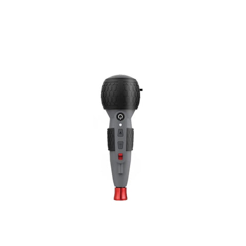 Tecjhjz Mini Electric Screwdriver Digital Torque Control With Led Light Rechargeable Lithium Battery For Home Repair Auto Moto Maintenance Compact Power Tool Adjustable Speed Precision Driver, gray handheld tool with adjustable torque dial.