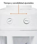 Hands Free Motion Sensor Light Socket E27 With PIR Bulb Holder Adapter 100 To 240 Volt Auto On Off adjustable knobs, white plastic