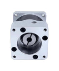 Front view of MGL Series Planetary Gearbox for Nema 23 Stepper Motors Beefy 4 to 1 Gear Ratio with 30 Arcmin Backlash, metal casing.