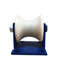 Front view of Heavy Duty U Groove Casters For Sliding Doors With Mounting Plate And Steel Inverted Truck Hardware Nylon Wheels Durable Track Rollers