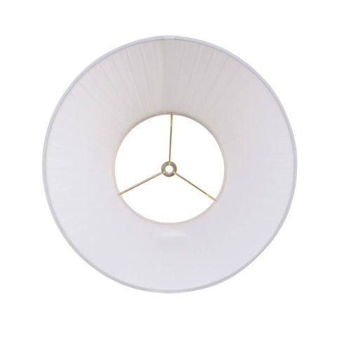 Top view of Hardback Empire Transitional Spider Lamp Shade In Mushroom White Pleated Tetoron Cotton Fabric 7 Inch Top 13 Inch Bottom 10 Inch Slant