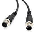 8 Pin M12 Double Male Straight Circular Connector Cable A Code IP67 Waterproof Unshielded PVC Wire 1 Meter 30V 2A AWG24 Brass Gold-Plated