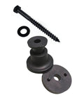 Sliding Barn Door Hardware Black Rustic Adjustable Spacer Washer And Lag Bolt Set Three Pack for bypass doors installation.