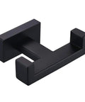 Double Towel Hook Matte Black Stainless Steel Bathroom Towel Holder Wall Mount For Towels Robes Coats And Bags SUS304 Durable