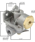 Air Brake Quick Release Valve QR1C 0 PSI Differential With 0.25 Inch Supply Port And 0.375 Inch Delivery Port for trucks