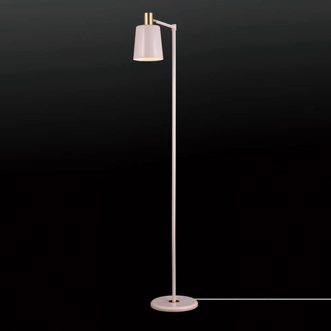 60 Inch Rose Floor Lamp With Gold Accents In Line Foot Switch Pink Contemporary Industrial Design Dope Statement Piece For Living Room Or Bedroom Modern Luxury Lighting.