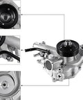 Water Pump AW6341 Replacement Fits Dodge Durango 2009 and Ram 1500 2009-2020; detailed view with parts and seals.