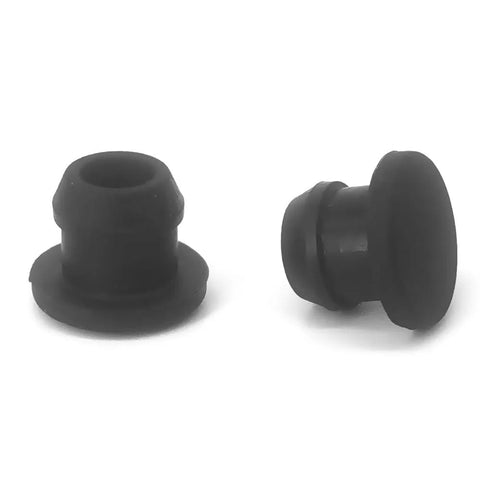 Premium Silicone Rubber Hole Plugs for 8mm diameter holes, waterproof sealing plugs, side views, black, pack of 20