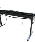 72 Inch Sheet Metal Brake For 22 Gauge Mild Steel, Adjustable 0 To 120 Degrees, Heavy Duty Metal Bender, side view on stand