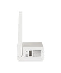Side view of white base station from Battery Powered Wire Free Outdoor Security Camera Kit With Base Station 1080P Picture Night Vision.