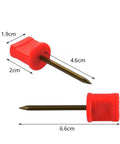 20Pack Archery Target Pins Heavy Duty Manganese Steel Nails With Plastic Heads, 2.59 Inch Length, Red, Side View