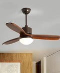 Chill Mode 52 Inch Wooden Ceiling Fan With Integrated LED Lighting And No Fuss Remote Sets Chill Vibes For Living Room Or Kitchen Space In Warm Brown