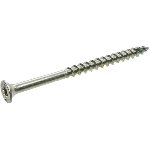 316 Stainless Steel Deck Screws No. 10 x 3 Inch With T25 Star Drive Coarse Thread For Cedar And Outdoor Wood Use In Wet Coastal Areas