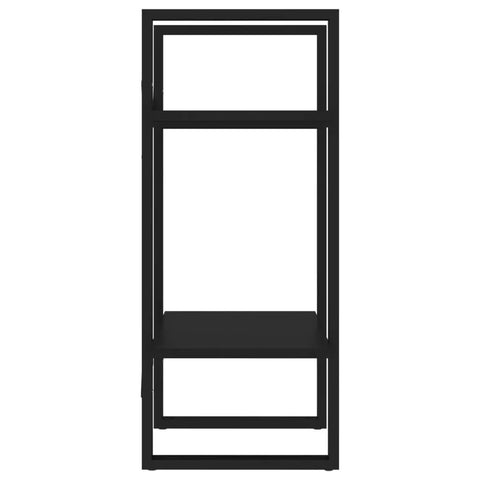 Front view of Two Tier Black Book Cabinet For Home Or Office Engineered Wood Storage Shelf with two shelves, compact design.