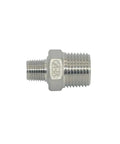 Half Inch To Quarter Inch Stainless Steel NPT Reducing Nipple Fitting Hex Reducer, Male Threads On Both Ends, SS304 Plumbing Adapter For Pipe Size Change, Heavy Duty, 150 PSI At 70 F, Rust And Corrosion Resistant, stainless steel hex reducer